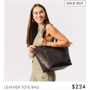 Portland Leather Oversize Zipper Tote in Dark Brown Leather
